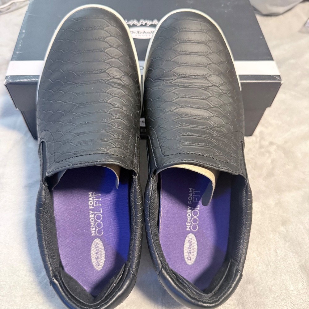 Dr. Scholl's Madison Slip On Sneakers Black Python Print Women's 8W